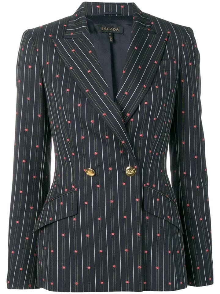 Escada Striped Jacquard Jacket - Blue