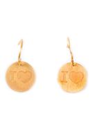 Marie Helene De Taillac 22kt Gold 'i Love' Earrings - Metallic