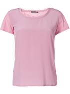 Twin-set Frayed Neck T-shirt - Pink & Purple