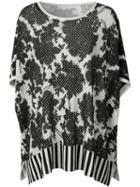 Victor Alfaro Roses Print Knitted Tunic, Women's, Size: Medium, Black, Silk/cashmere