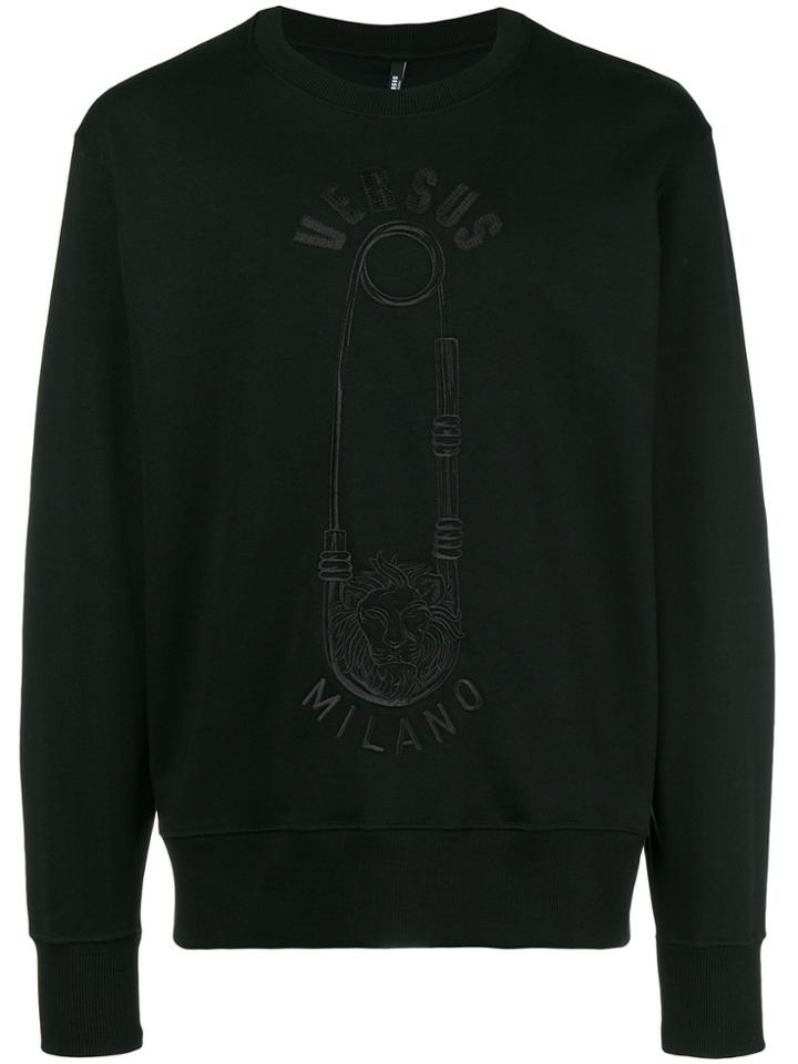 Versus Safety Pin Embroidered Sweatshirt - Black