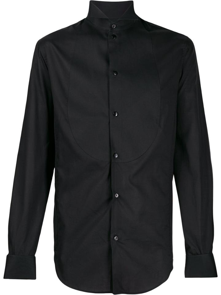 Giorgio Armani Button Up Tuxedo Shirt - Black