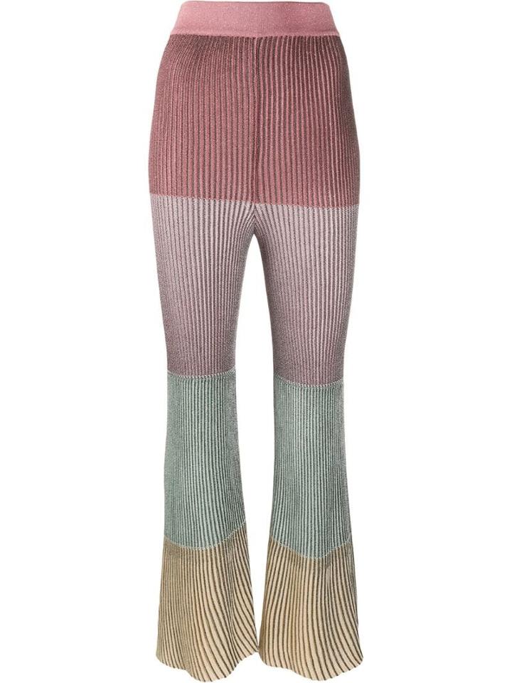 Marco De Vincenzo Cropped Flared Trousers - Pink