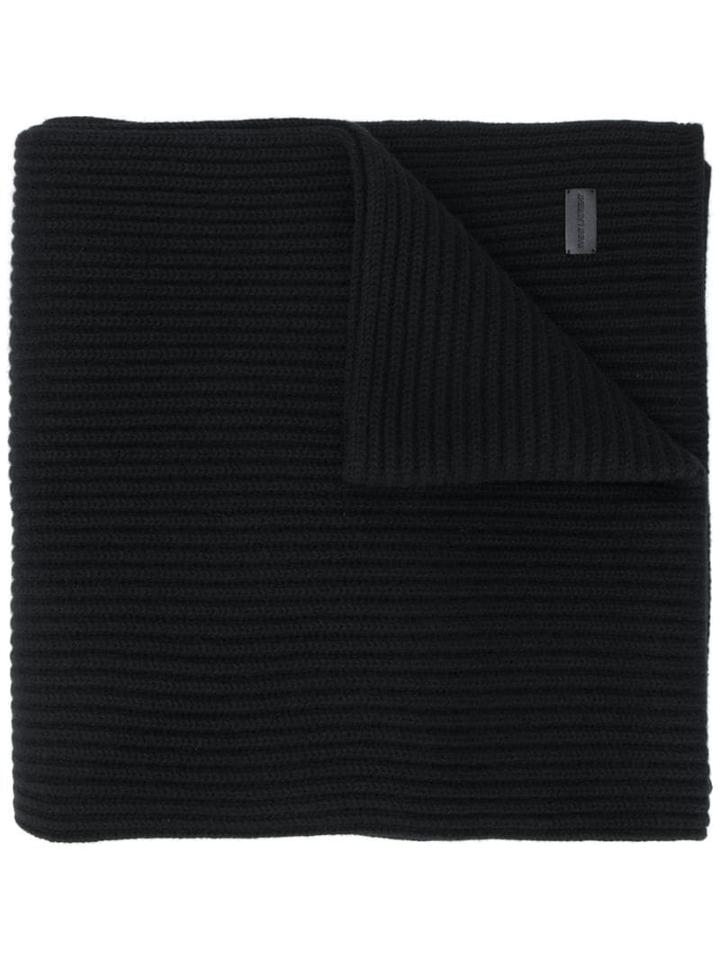 Saint Laurent Long Knitted Scarf - Black