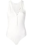 T By Alexander Wang Snap Button Vest Top - White