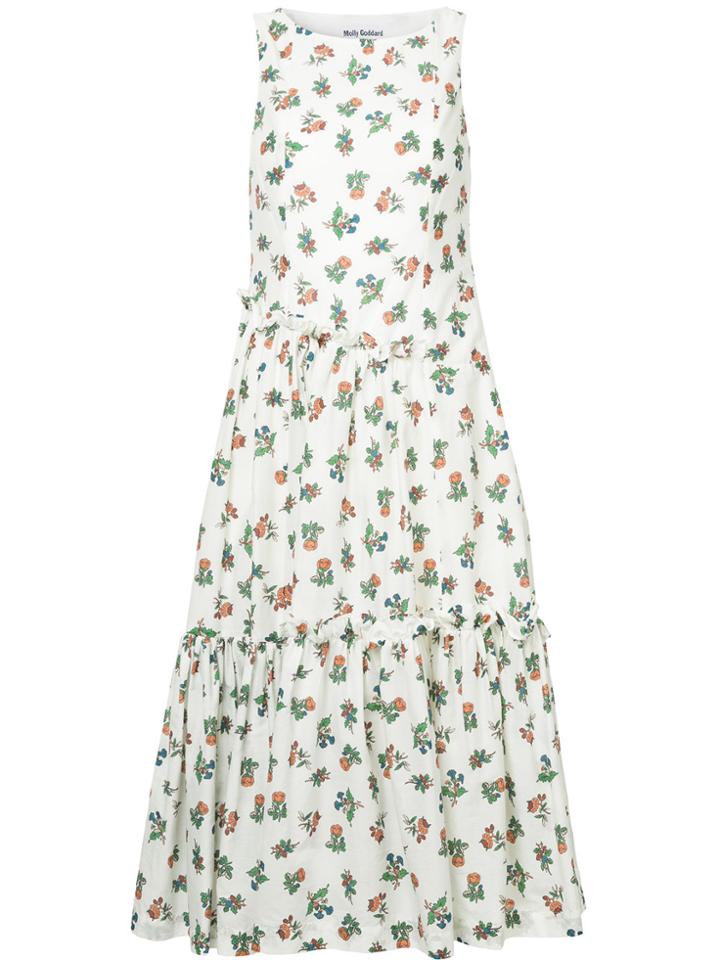 Molly Goddard Floral Print Dress - White