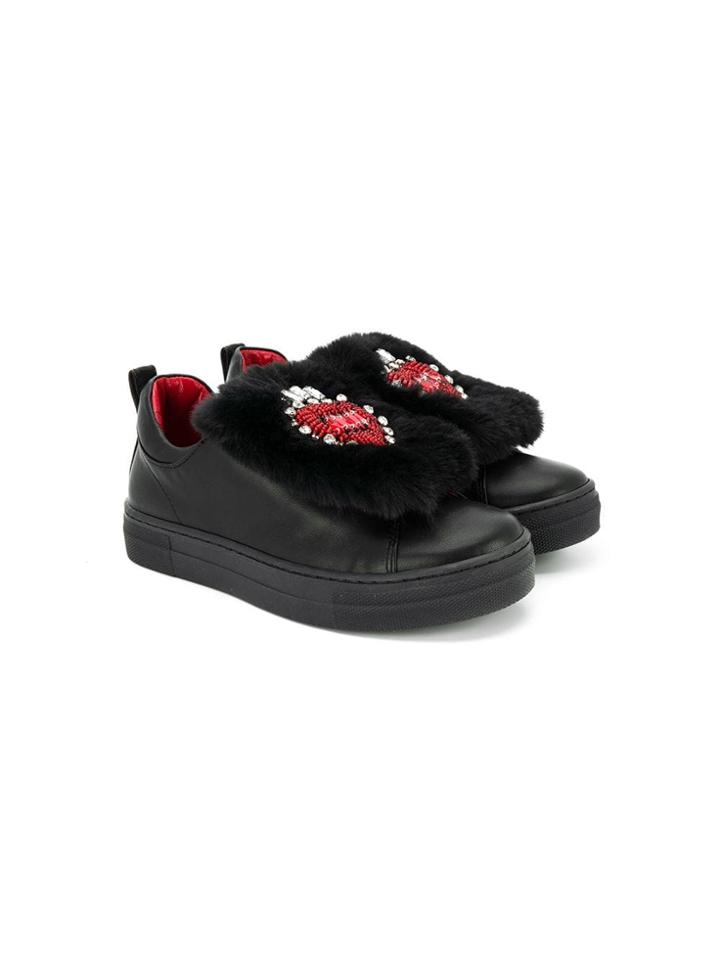 Mi Mi Sol Mi Mi Sol 58335v1t Nero Leather/fur/exotic Skins->goat Skin
