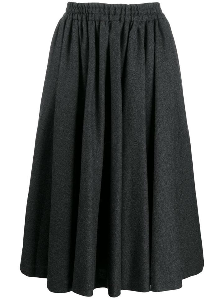 Valentino Pre-owned 1990's Gathered Midi Skirt - Grey