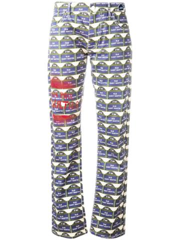Jean Paul Gaultier Vintage Rue Saint Martin Patterned Trousers, Women's, Size: 30, White