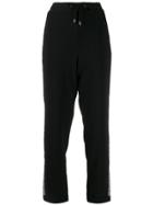Liu Jo Logo Trim Tapered Trousers - Black
