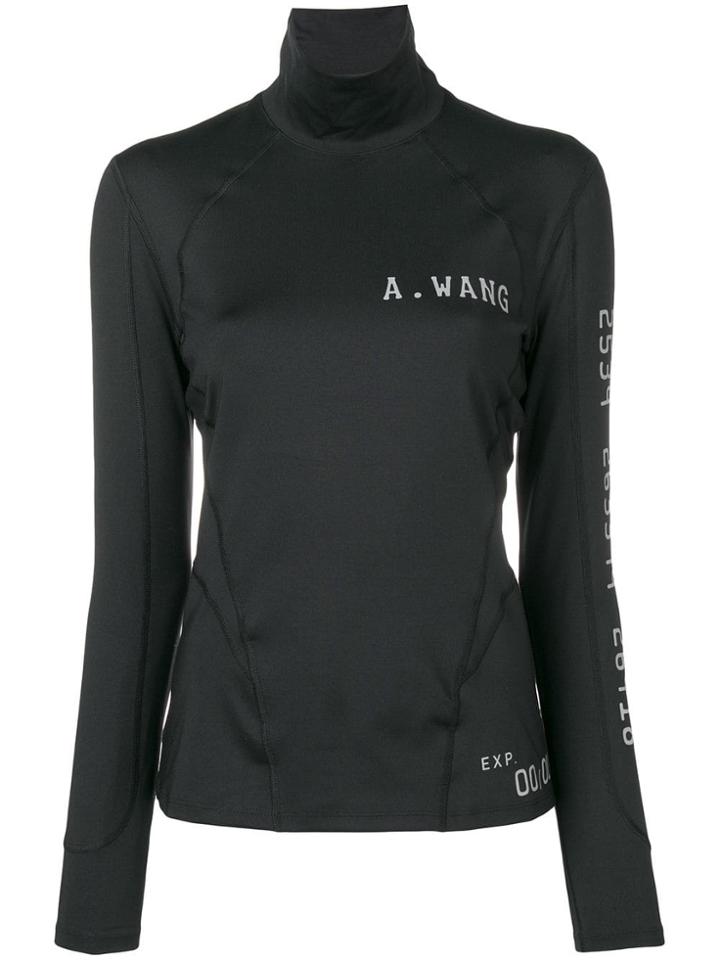 Alexander Wang High Neck Logo Sweater - Black