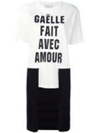Gaelle Bonheur Contrast High Low Hem T-shirt, Women's, Size: 1, White, Cotton