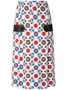 Floral Print Skirt - Women - Cotton - 36, White, Cotton, Reinaldo Lourenço