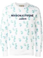 Maison Kitsuné Geometric Print Sweatshirt, Men's, Size: Medium, White, Cotton