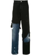 Raf Simons Distressed Double-layer Jeans - Black