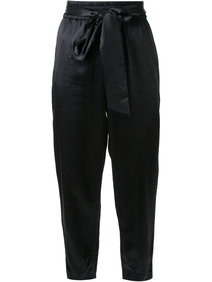 Alice+olivia Tie Waist Tapered Trousers - Black