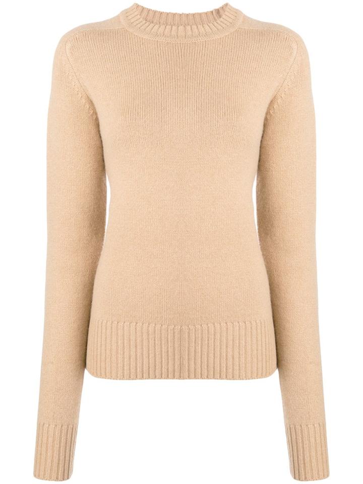 Extreme Cashmere Long-sleeve Fitted Sweater - Neutrals