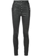 J Brand - High-rise Skinny Trousers - Women - Leather - 24, Grey, Leather