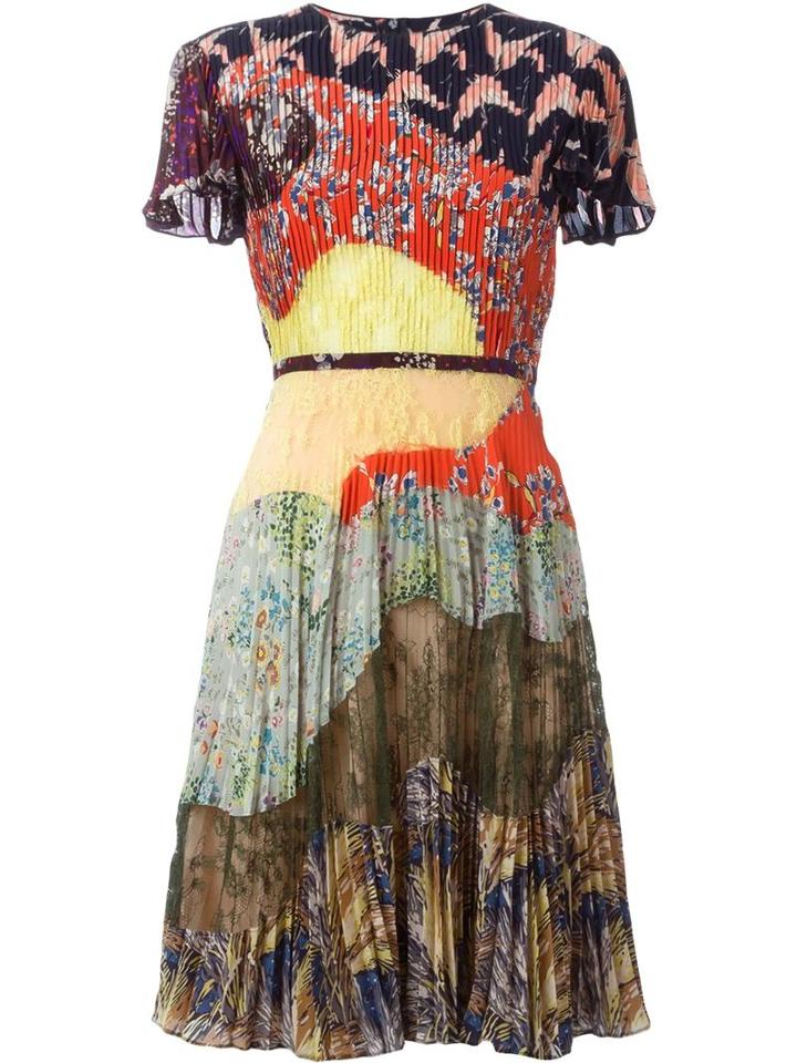 Valentino Multi Print Dress, Women's, Size: 38, Blue, Silk/spandex/elastane