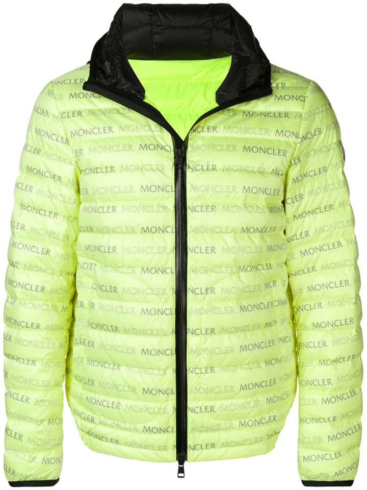 Moncler Logo Print Padded Jacket - Yellow