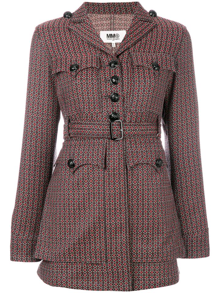 Mm6 Maison Margiela 70's Jacquard Belted Jacket - Multicolour