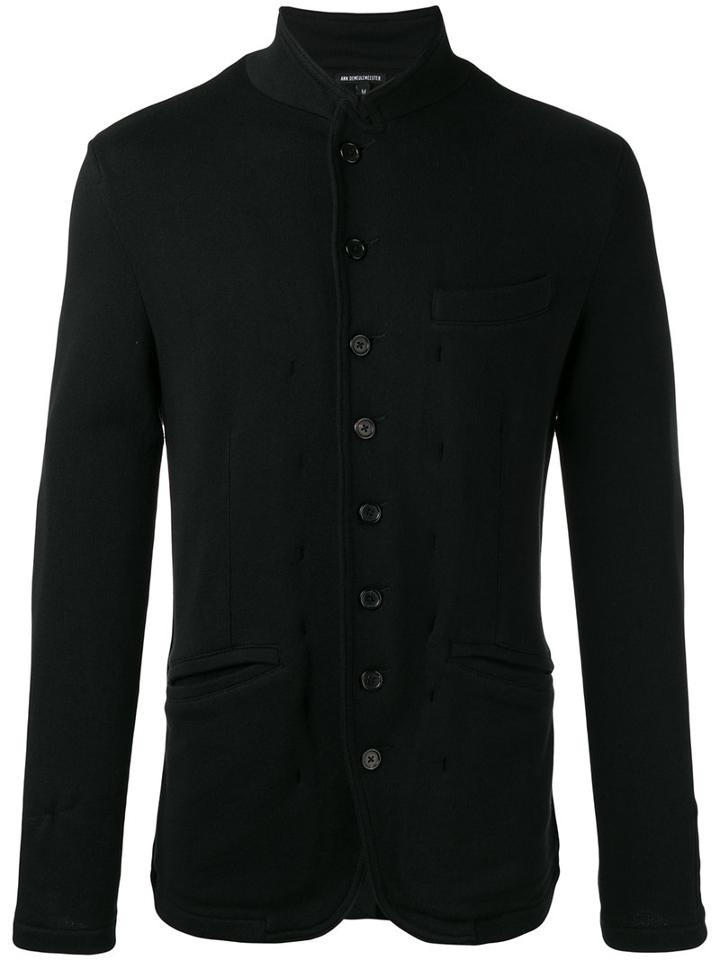 Ann Demeulemeester Embroidered Detail Blazer, Men's, Size: Medium, Black, Cotton