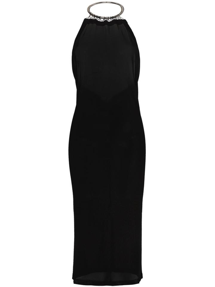 Alyx Sheer Metal Halterneck Dress - Black