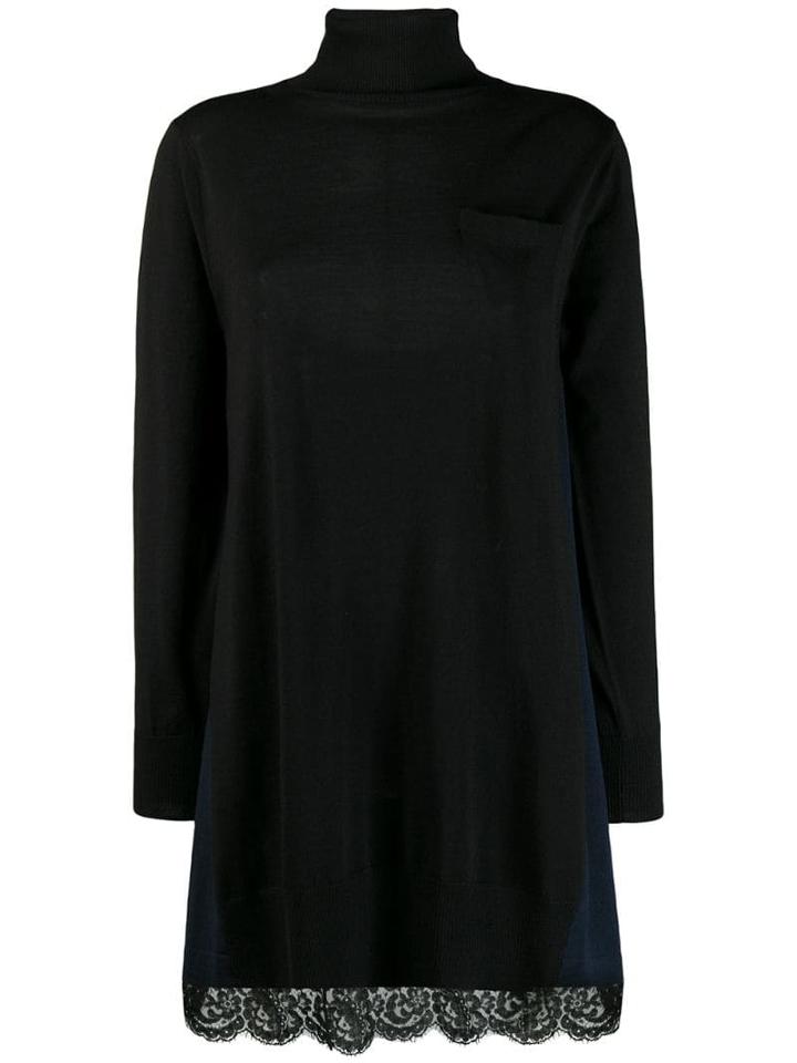 Sacai Roll Neck Jumper Dress - Black