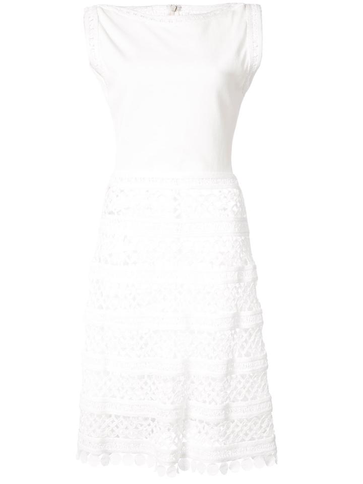 Oscar De La Renta Birdsnest Sleeveless Dress - White