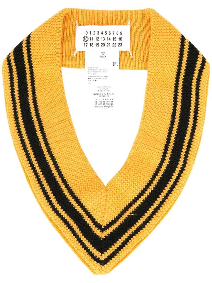 Maison Margiela Ribbed V-neck Collar - Yellow & Orange