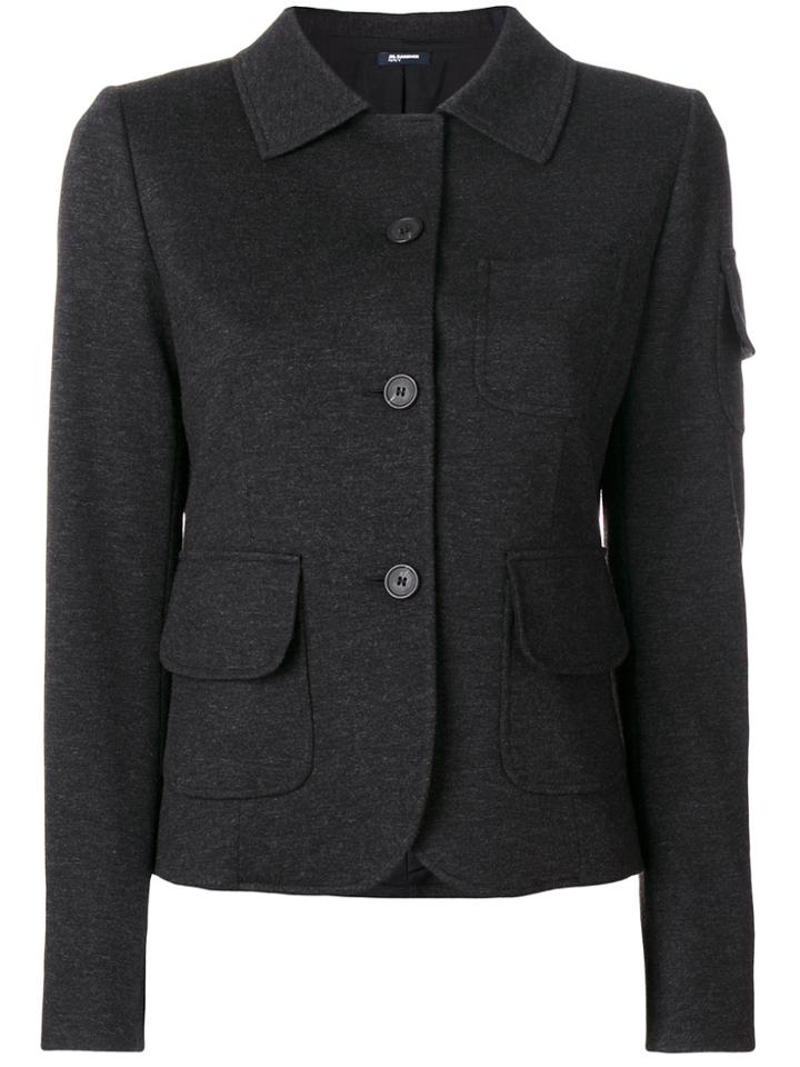 Jil Sander Navy Short Shirt Jacket - Black
