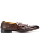 Doucal's Fringed Monk Shoes - Brown