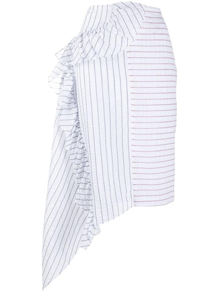 Jourden Lolita Striped Bias Skirt - White
