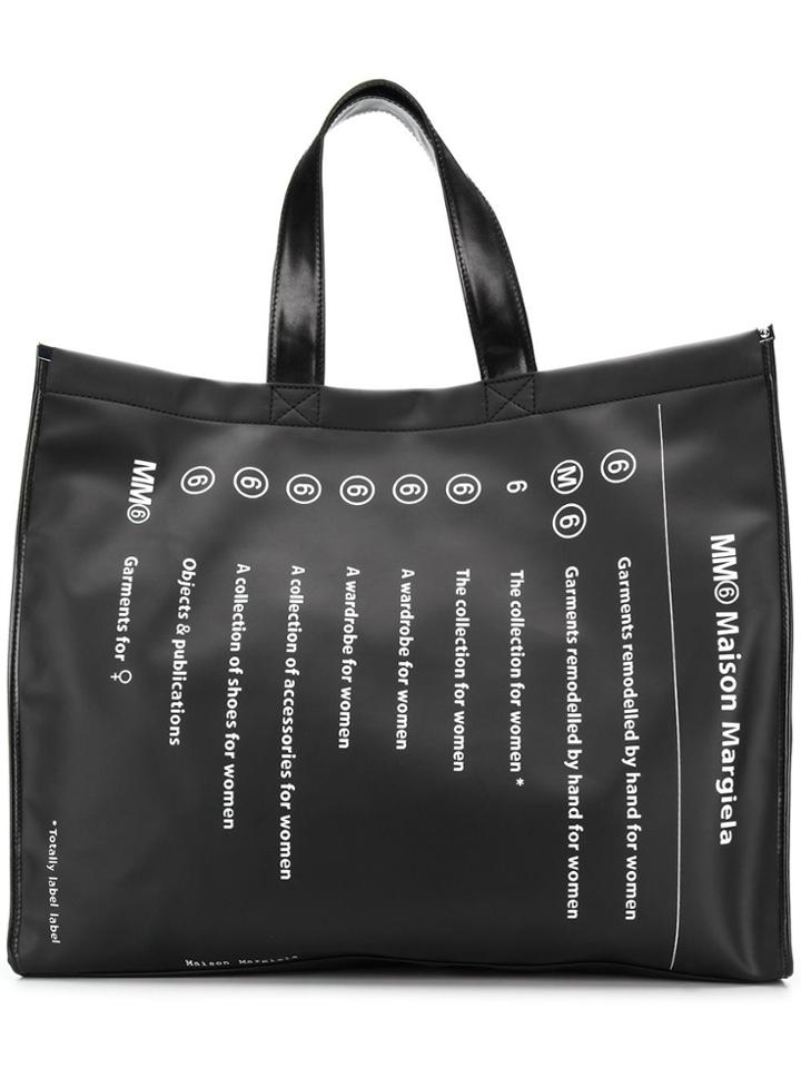 Mm6 Maison Margiela Classic Brand Shopper Bag - Black