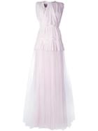 Giambattista Valli Tulle Pleated Layers Dress, Women's, Size: 40, Pink/purple, Silk/cotton/polyamide/viscose