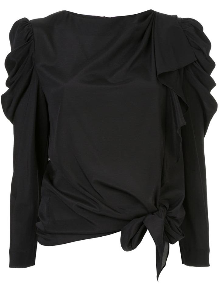 Bianca Spender Finale Ruched Blouse - Black
