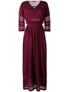 Roberto Collina - Macramé Detail Long Dress - Women - Cotton - S, Red, Cotton