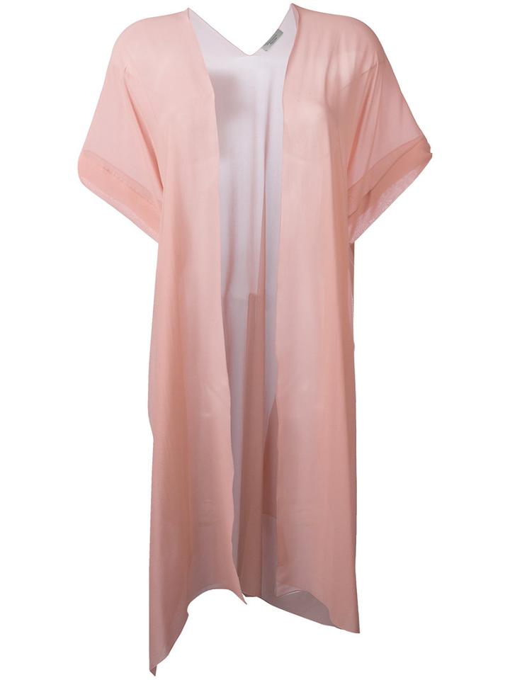 D.exterior Open-front Blouse, Women's, Size: I, Pink/purple, Silk