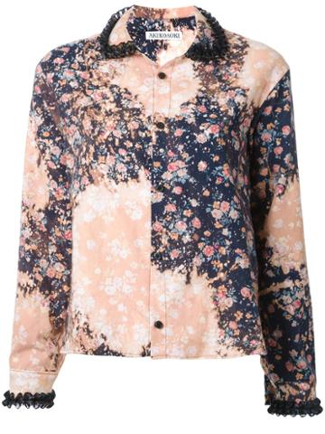 Akiko Aoki Floral Print Shirt, Women's, Size: Medium, Yellow/orange, Cotton