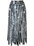 Monse Star Fringed Sequinned Skirt - Blue