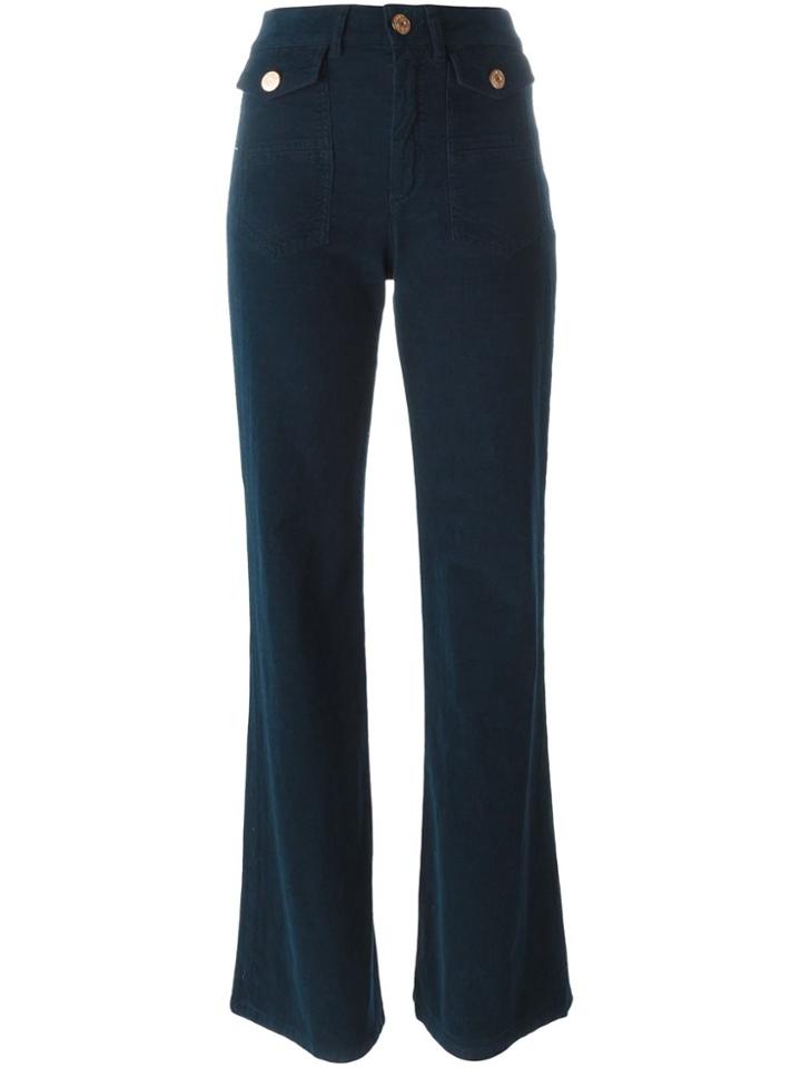 See By Chloé Corduroy Flared Trousers - Blue
