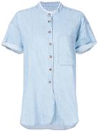 Closed Button Denim Shirt - Blue