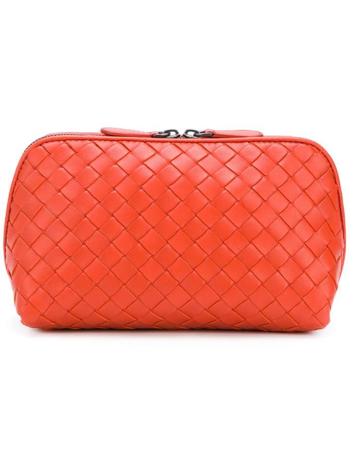 Bottega Veneta Intrecciato Make Up Bag - Yellow & Orange
