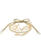 Silvia Gnecchi Embellished Leaf Tiara - Gold