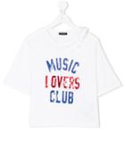 Diesel Kids - Music Lovers Club Frill Top - Kids - Cotton - 9 Yrs, White