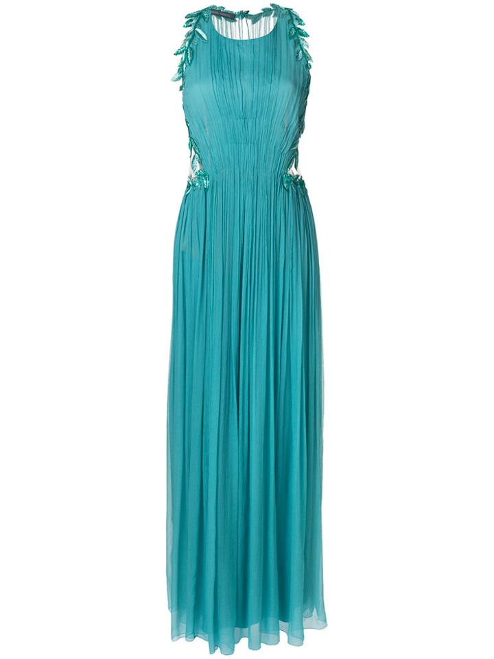Alberta Ferretti Embroidered Details Gown - Blue