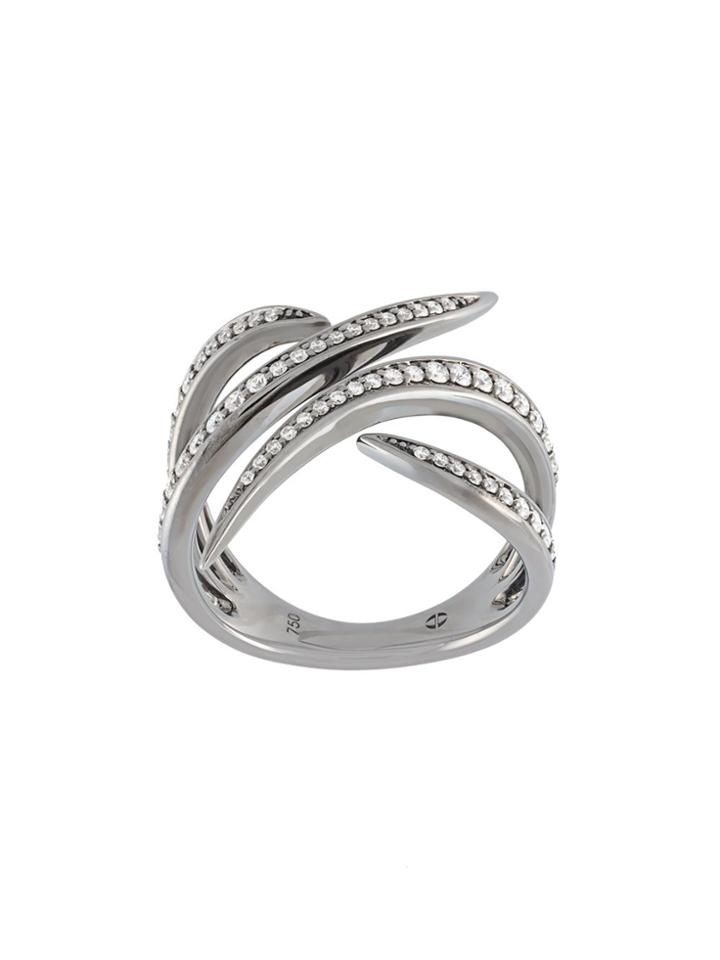 Gisele For Eshvi 18kt White Gold Ring With Black Rhodium Plate -