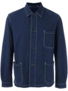 Paul Smith Seersucker Chore Jacket, Men's, Size: Large, Blue, Cotton