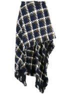 Monse Checkered Asymmetric Skirt - Multicolour