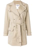 Chanel Vintage Raw Edge Trench Coat - Nude & Neutrals